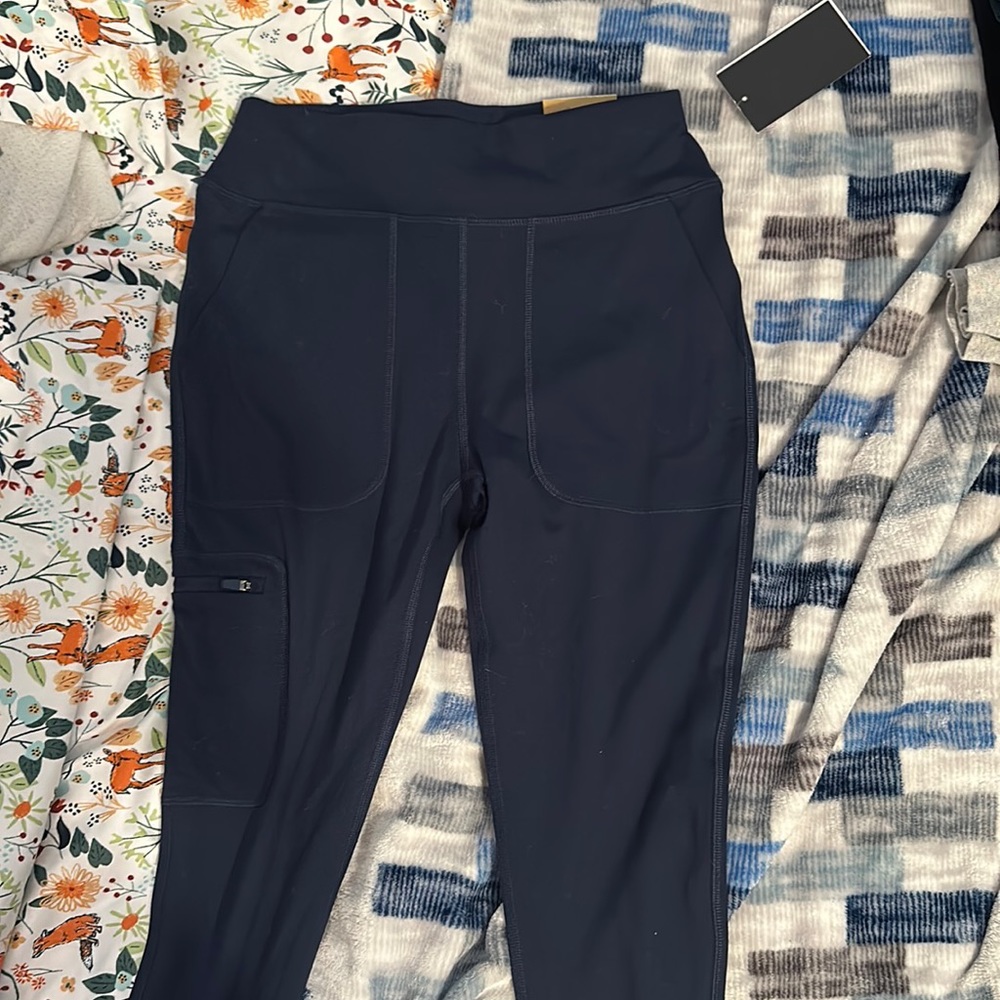 Navy Blue leggings- Size Small- 3 pockets